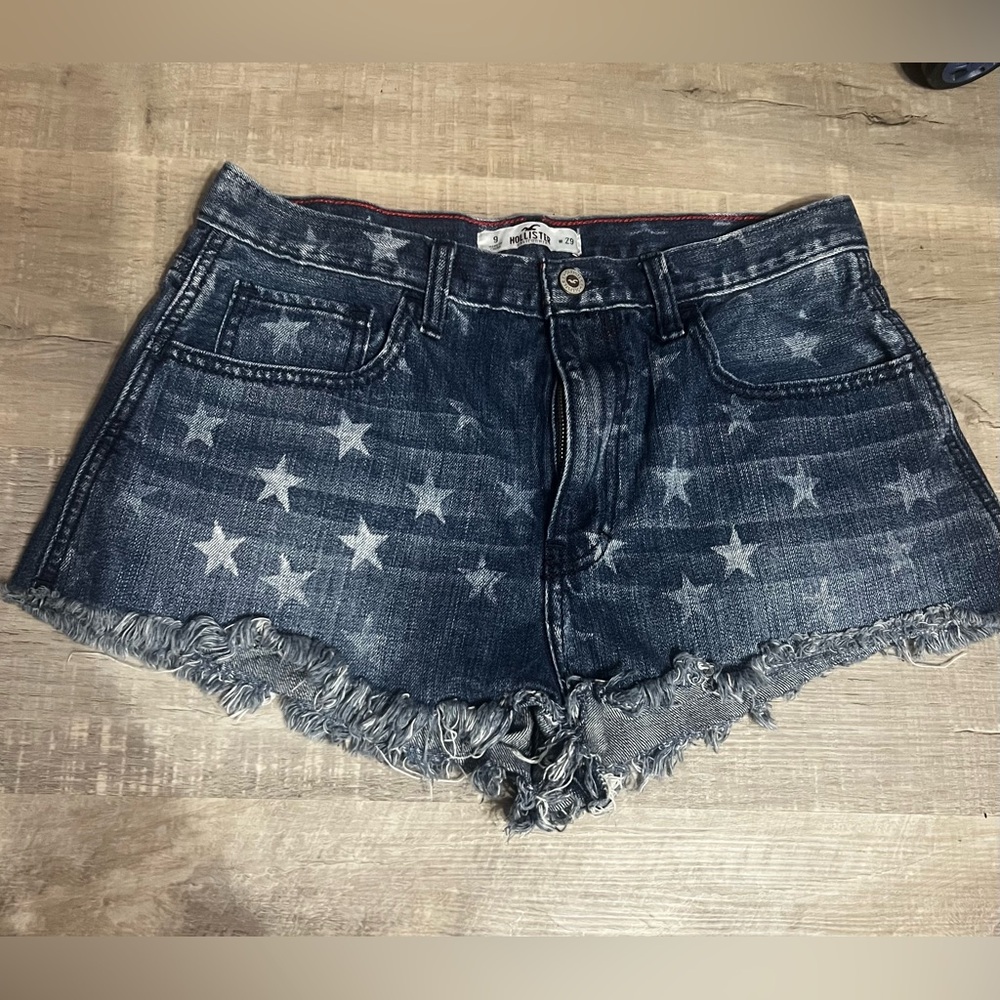 Hollister Dark Blue Star Jean Shorts